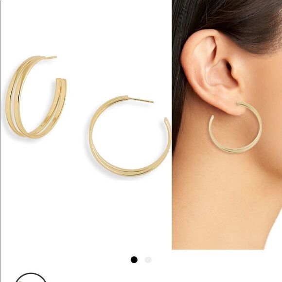 💼🎁Argento Vivo Gold Plated Hoop Earrings - Picture 4 of 4